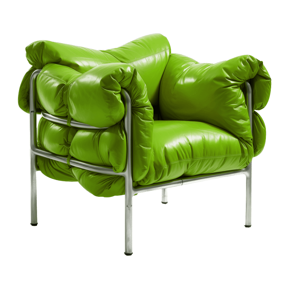 Living Room Accent Chair   Green, Leather